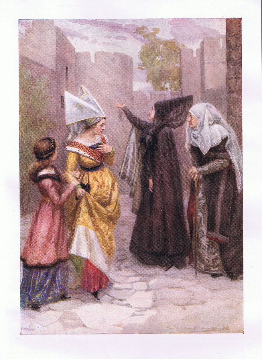 Tem pena de ti pedras antigas, aquelas tenras criancinhas que invejam a imundir dentro dos teus muros (Rei Ricardo III), de As Obras Completas de Shakespeare, publicado por George Harrap & Co Ltd, Década de 1920 de Hans Holbein der Jüngere