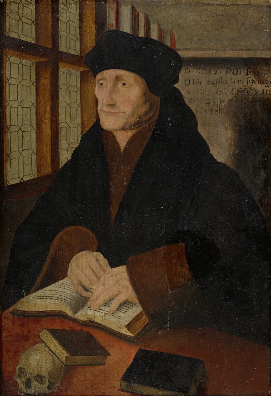 Retrato de Erasmus de Rotterdam no estudo de Hans Holbein der Jüngere