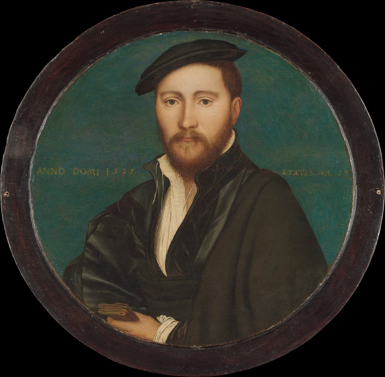 Retrato de um homem, 1535 (óleo e ouro em carvalho) de Hans Holbein der Jüngere