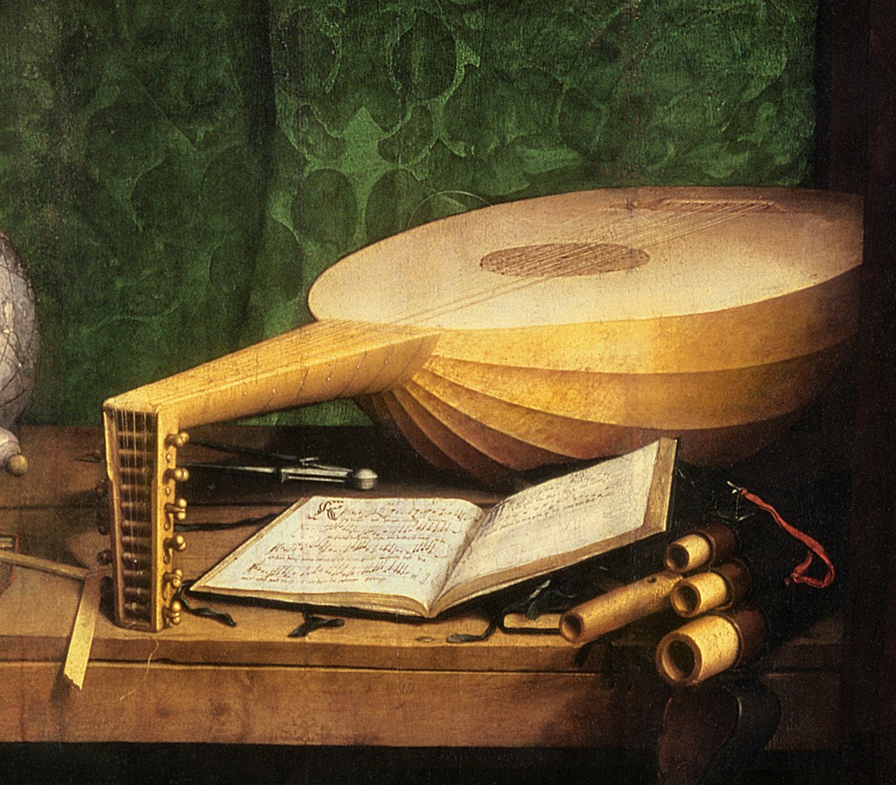 Os embaixadores, 1533 óleo no detalhe do painel de 122676 de Hans Holbein der Jüngere