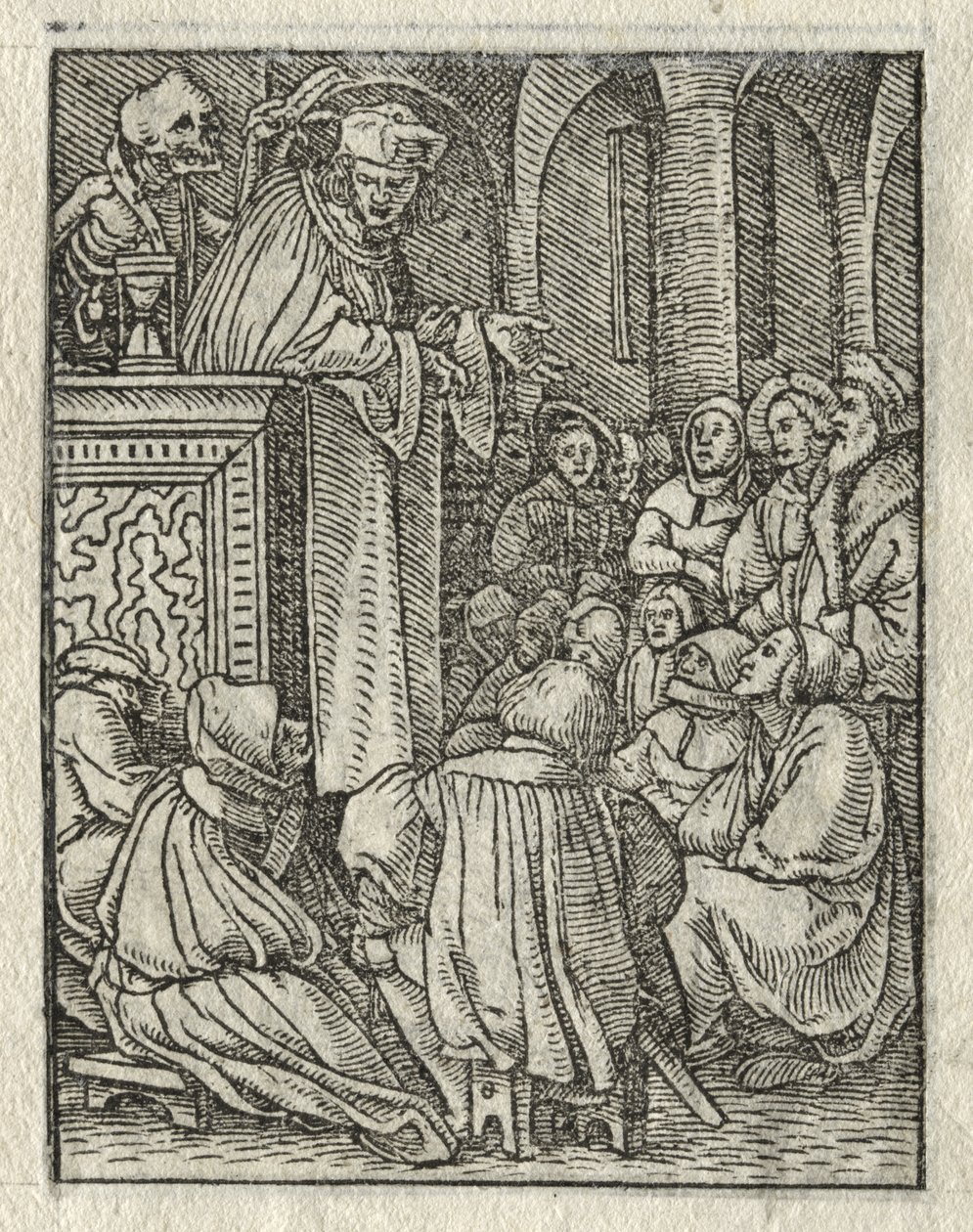 A Dança da Morte: O Pregador; O padre de Hans Holbein the Younger