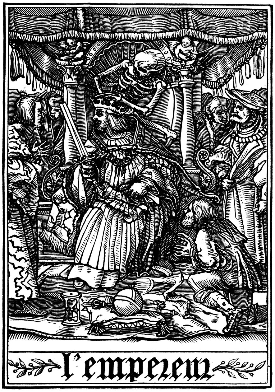O Imperador visitado pela Morte, 1538 de Hans Holbein der Jüngere