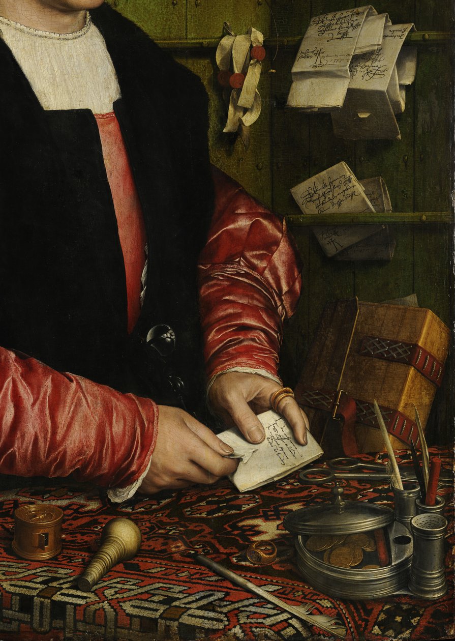 O comerciante Georg Gisze Detail, 1532 de Hans Holbein der Jüngere