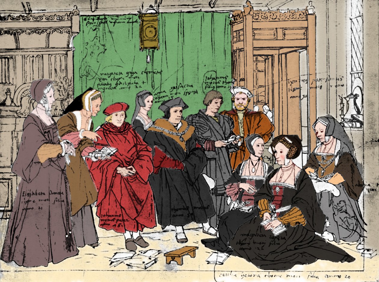 The More Family, do esboço de Holbein no Museu da Basileia, 1527, 1903 de Hans Holbein der Jüngere
