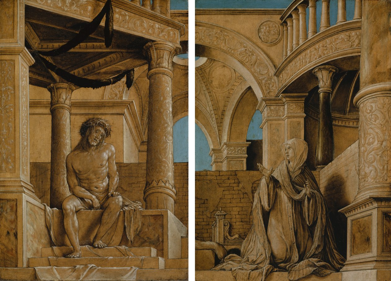 O Cristo Pensativo e a Virgem Maria De luto, c.1518-20 de Hans Holbein der Jüngere
