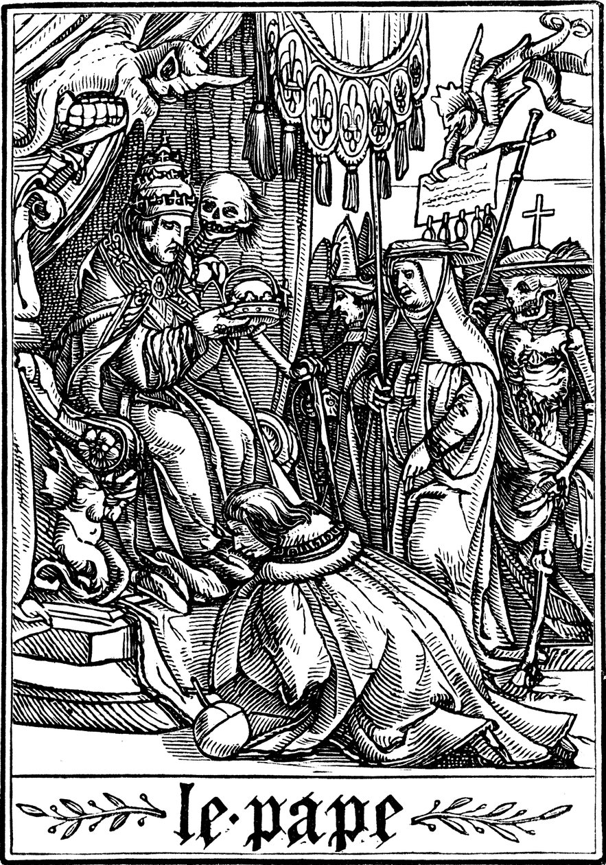 O Papa visitado pela Morte, 1538 de Hans Holbein der Jüngere