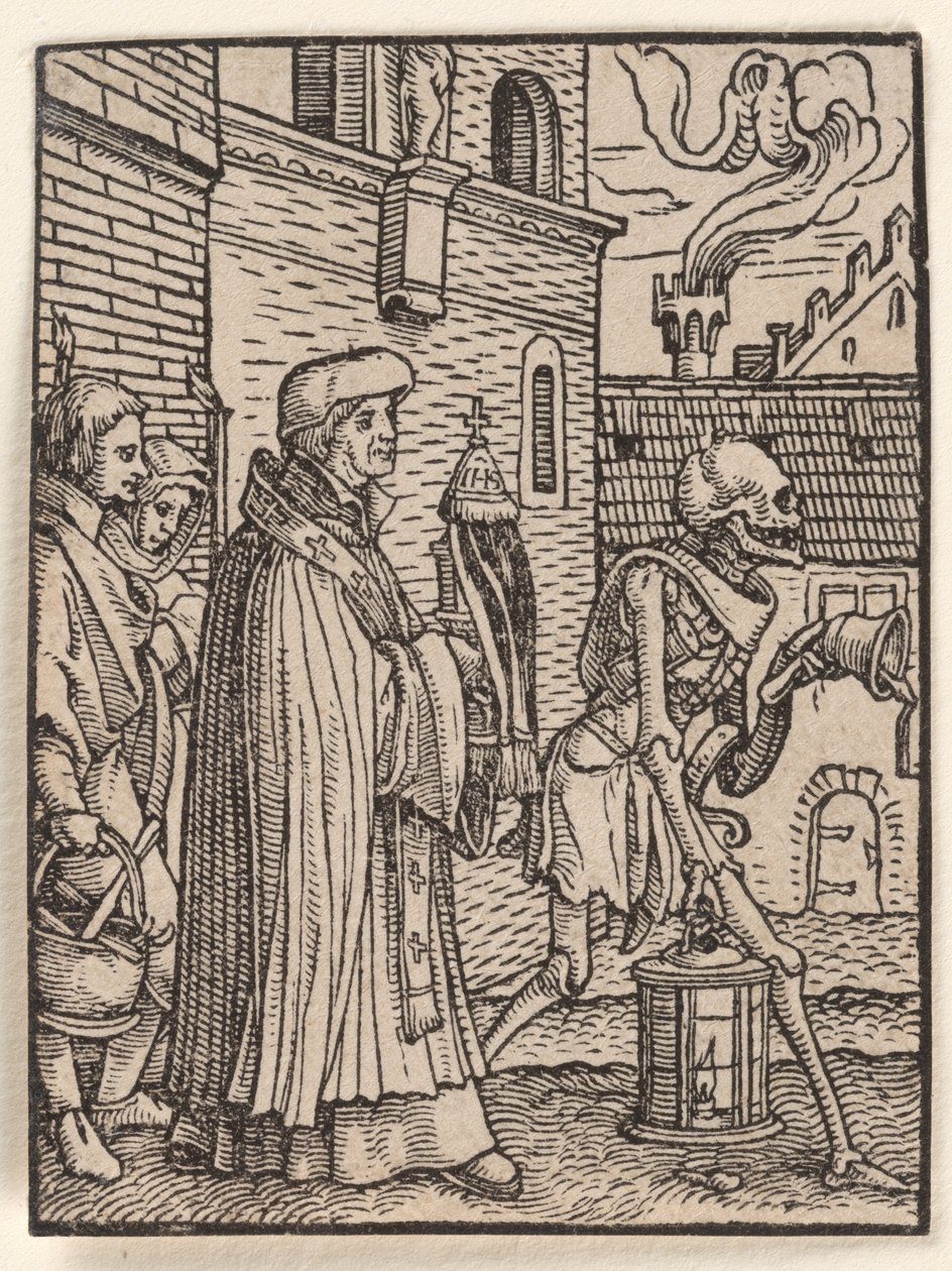 O sacerdote, de «A dança da morte» de Hans Holbein the Younger