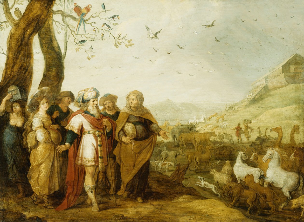 Noé e sua família antes do embarque na arca, de Hans III Jordaens