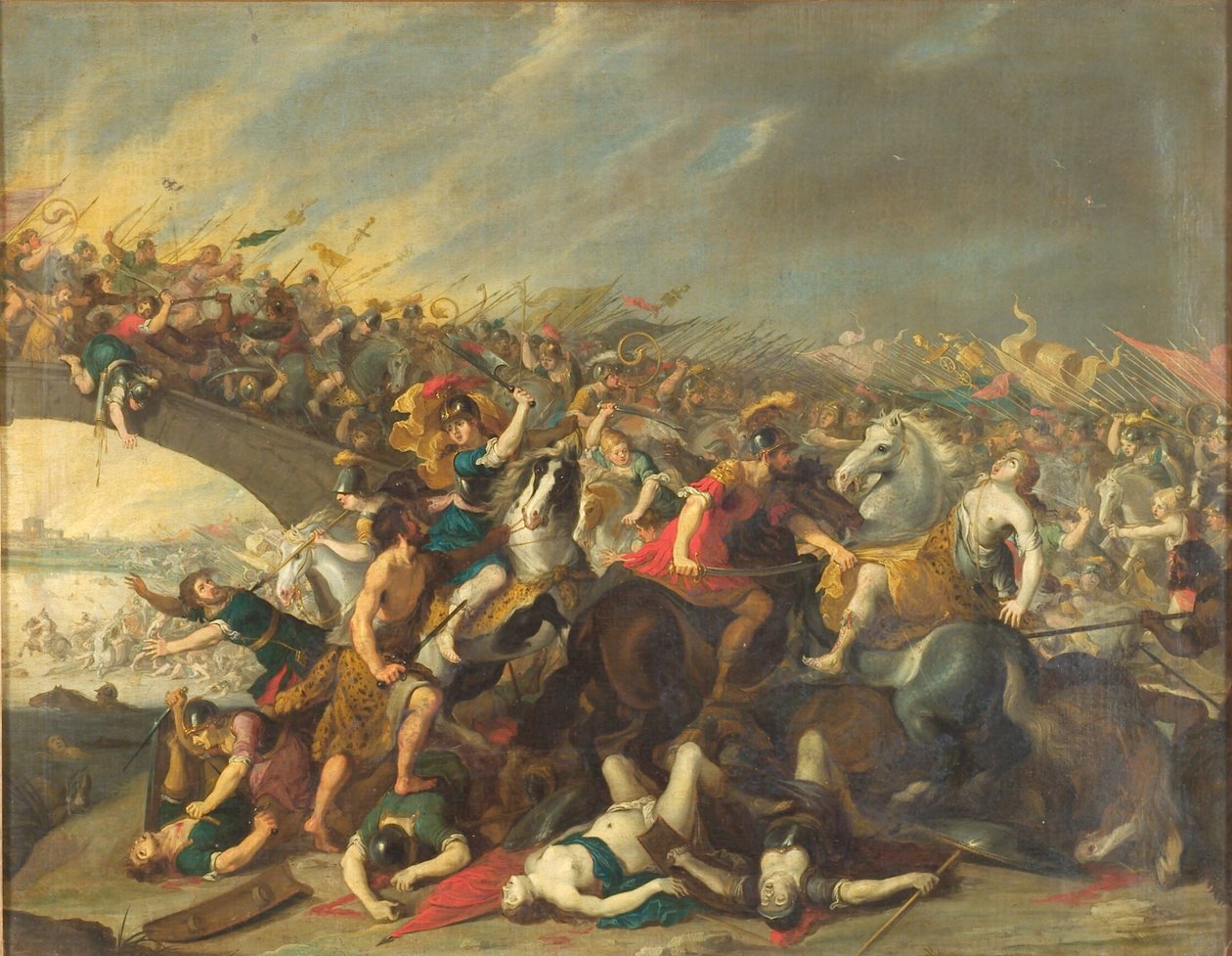 Lute com amazonas de Hans I Jordaens