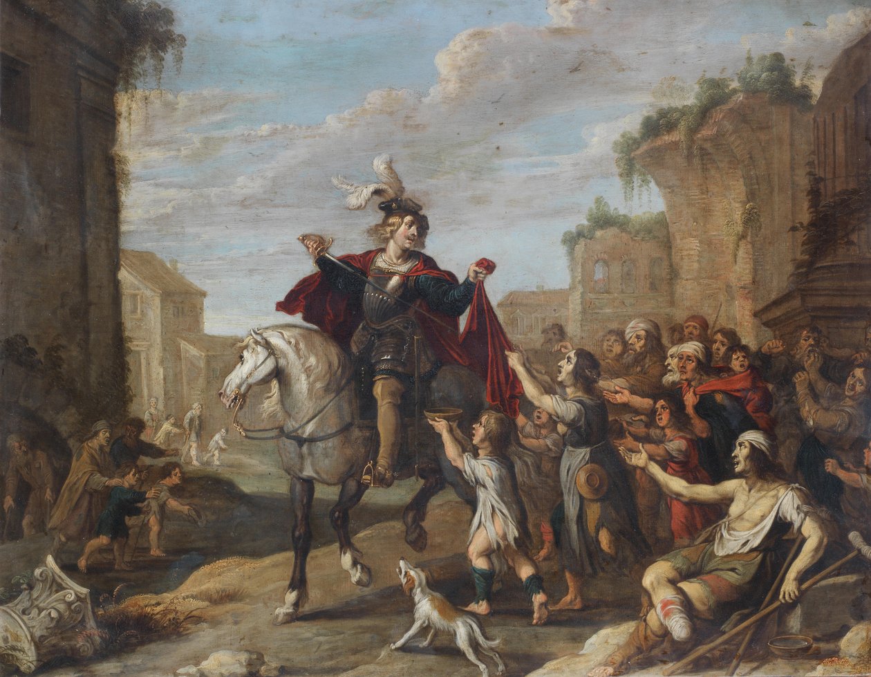 São Martinho dividindo o seu manto de Hans Jordaens III