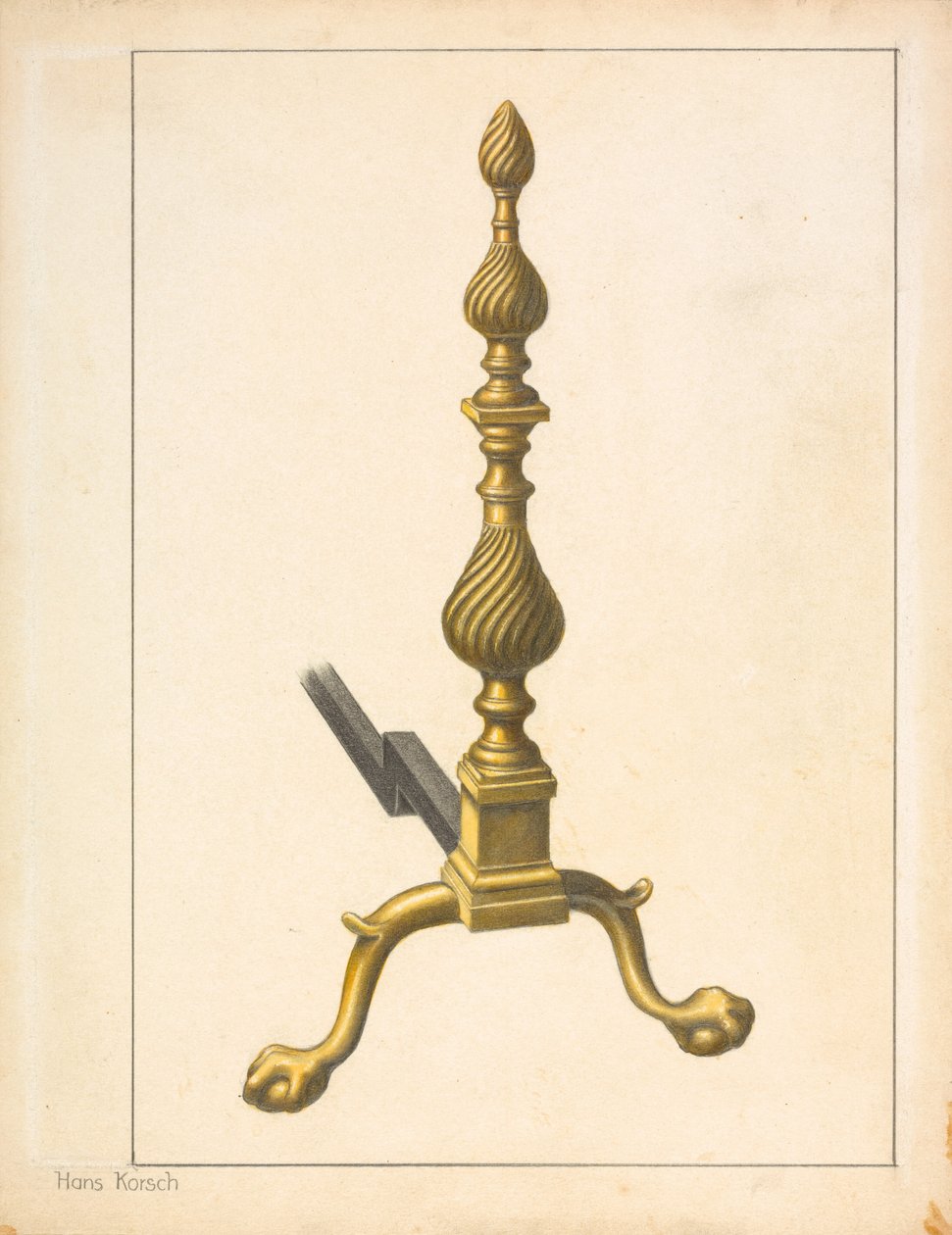 Andiron (um dos pares) de Hans Korsch