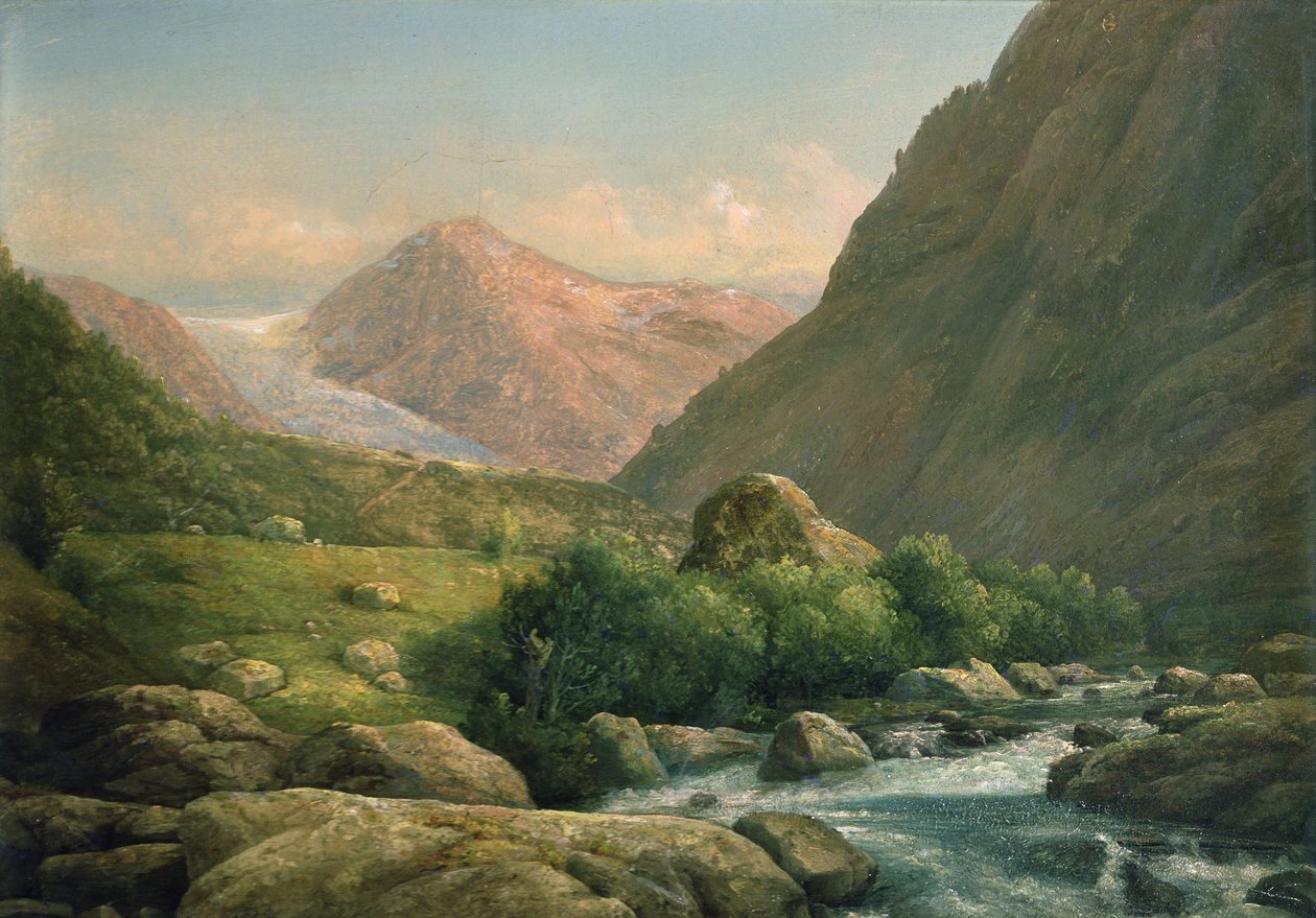 Glaciar Bonhus (óleo sobre tela) de Hans Leganger Reusch