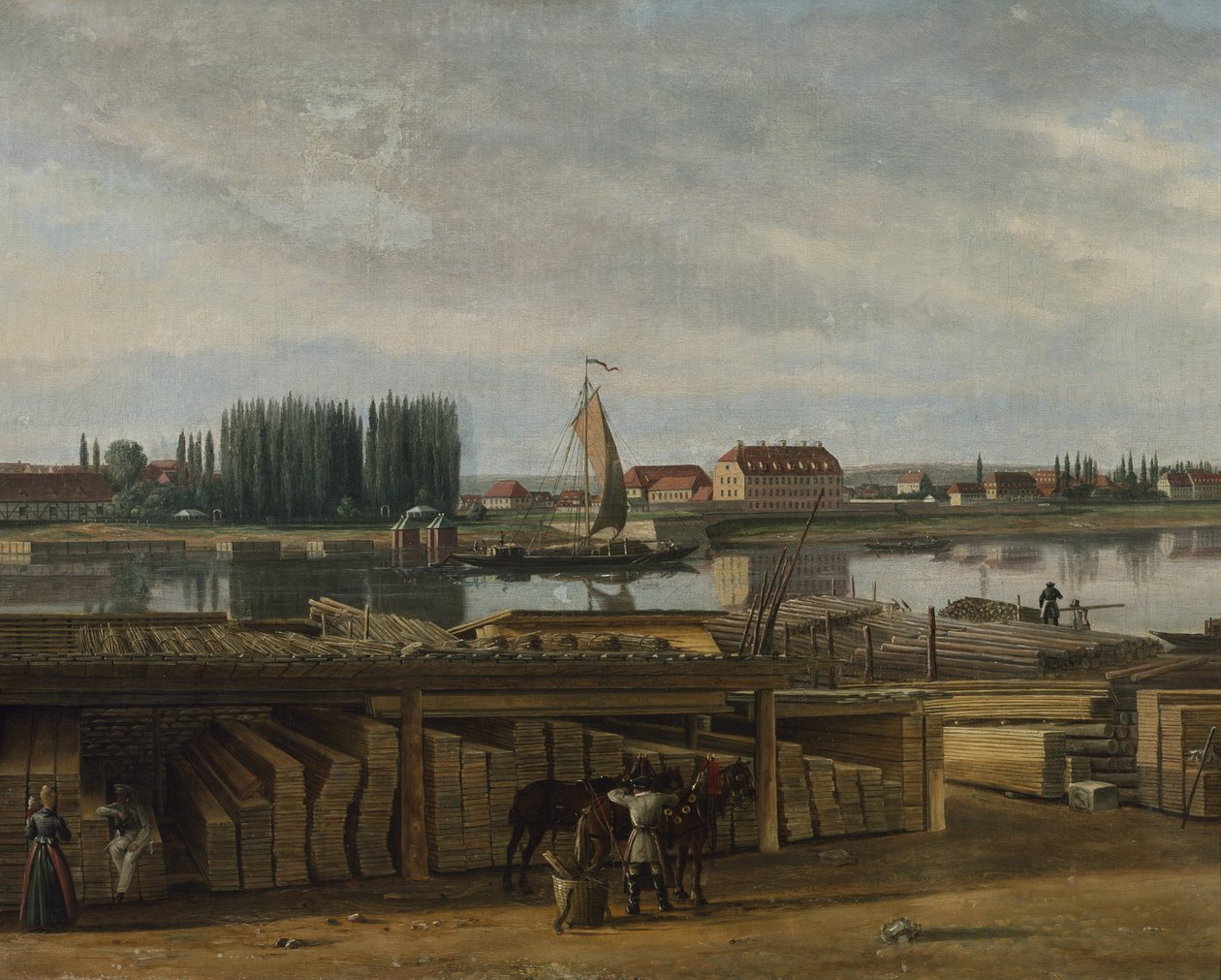 Da área de Dresden, c.1829-30 (óleo sobre tela) de Hans Leganger Reusch