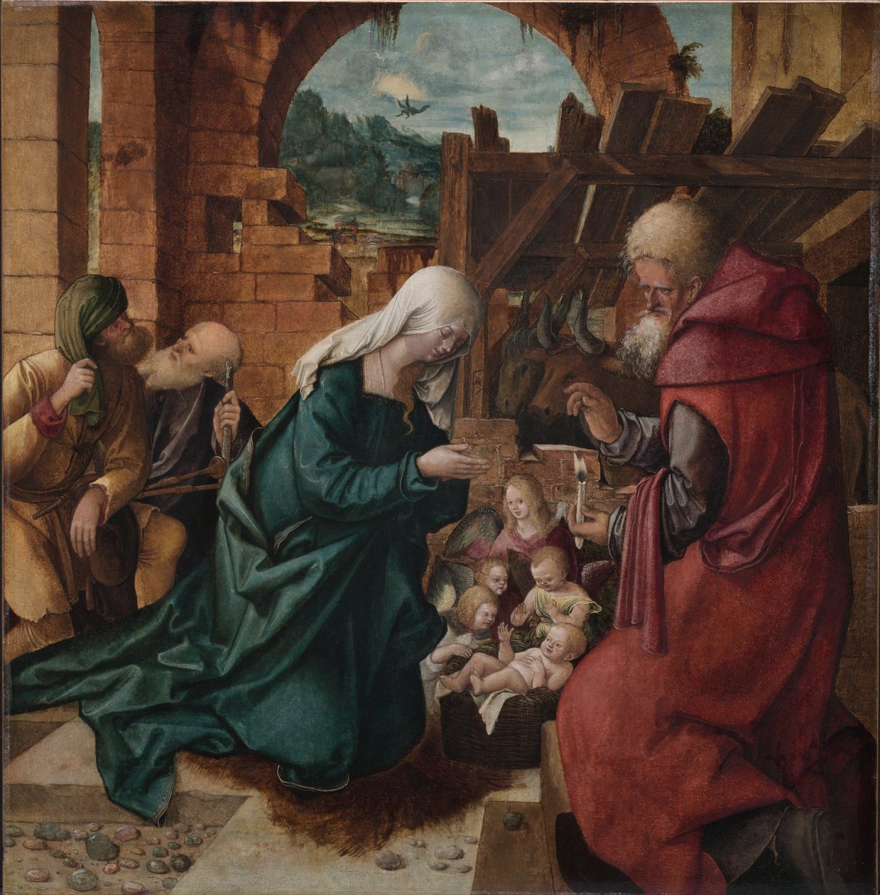 Adoração dos Pastores, c. 1510 (óleo sobre madeira) de Hans Leonard Schaufelein