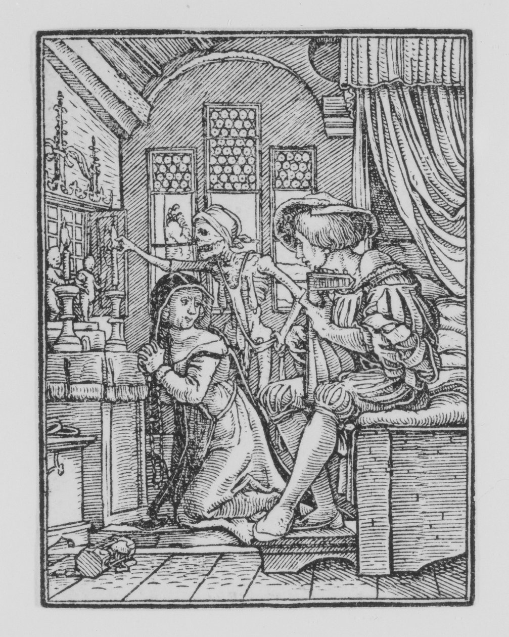 A Freira, de A Dança da Morte, c. 1526, publicado em 1538. de Hans Lützelburger