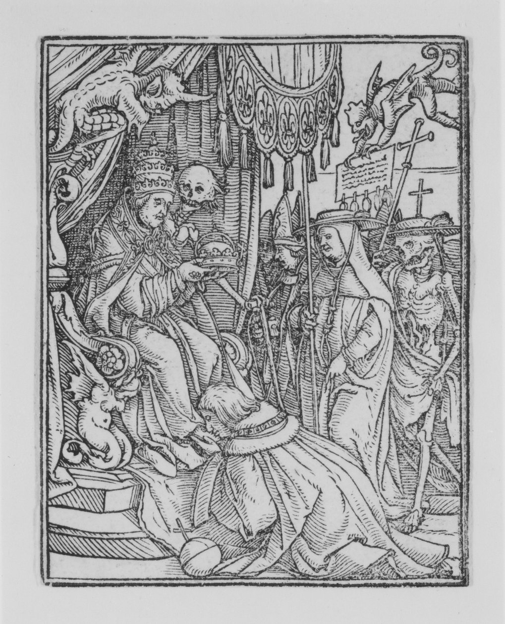 O Papa, de A Dança da Morte, c. 1526, publicado em 1538. de Hans Lützelburger
