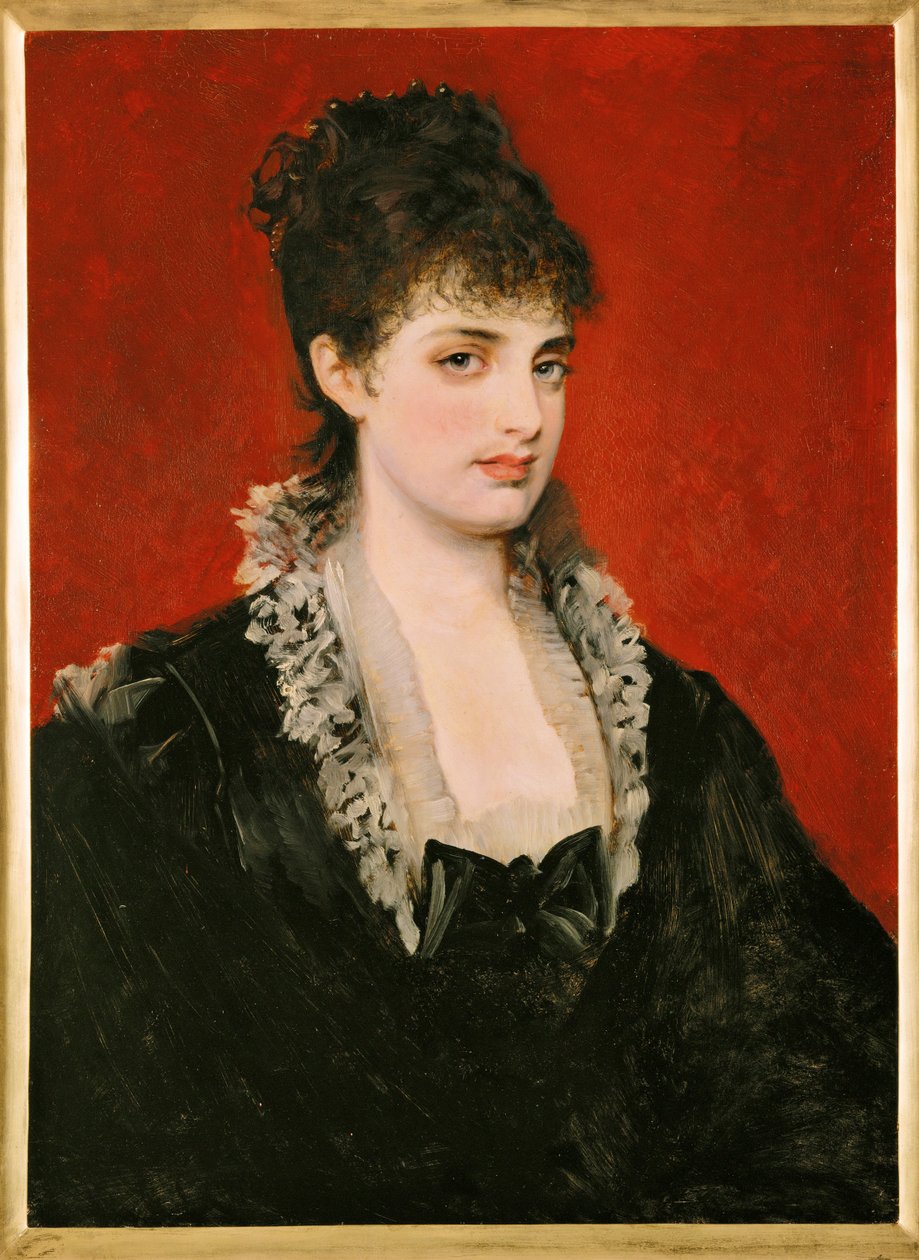 Anna von Waldberg ... (pintura sobre madeira) de Hans Makart