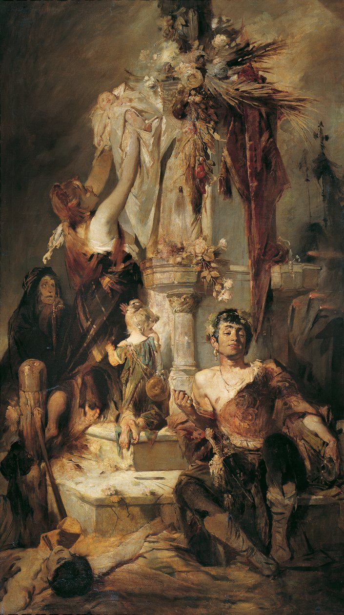 Antigo cenário sacrificial de Hans Makart