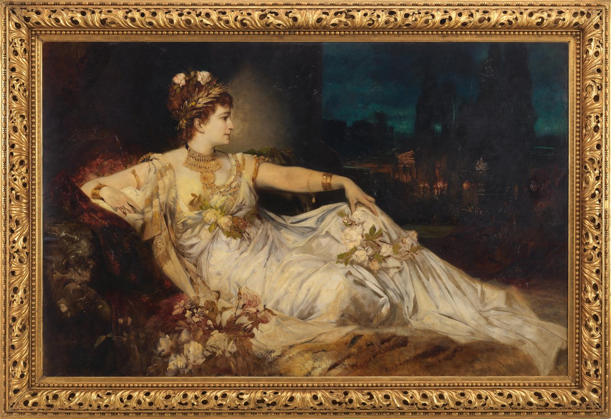 Charlotte Wolter (1834-1897) como "Messalina" em "Arria e Messalina" de Adolf von Wilbrandt de Hans Makart