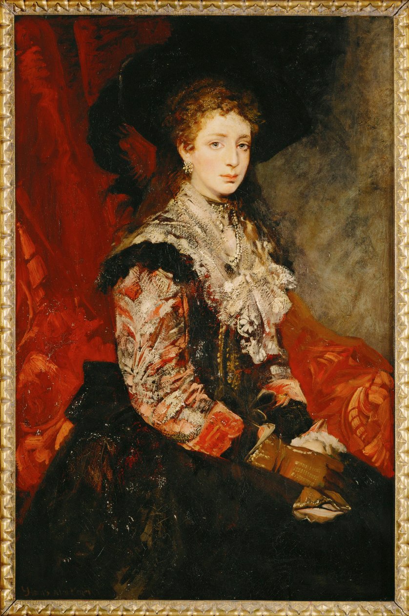 Cerveja Clothilde ... (pintura sobre tela) de Hans Makart