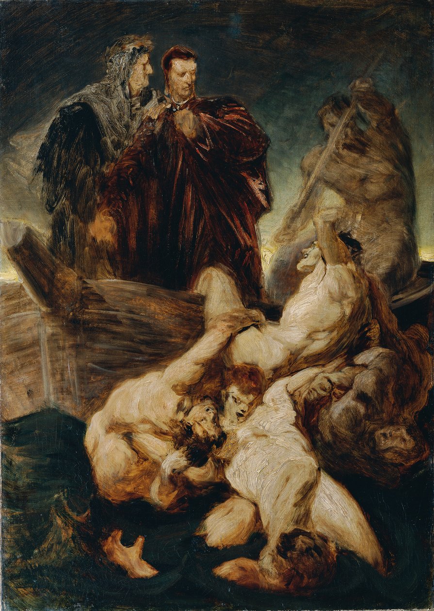 Dante e Virgil no Inferno de Hans Makart