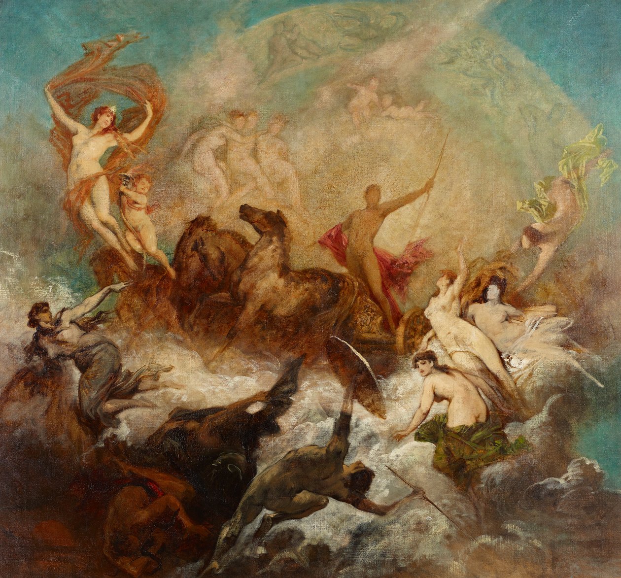 A vitória da luz sobre a escuridão de Hans Makart