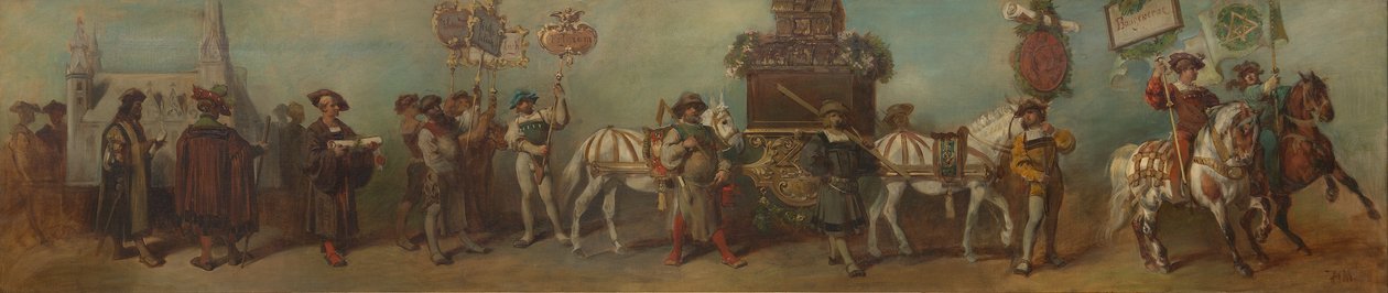 Projecto para o cortejo festivo de 1879 - A construção civil de Hans Makart