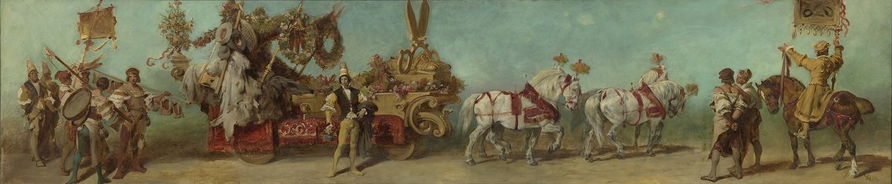 Esboço para o desfile de 1879 - A indústria do vestuário de Hans Makart