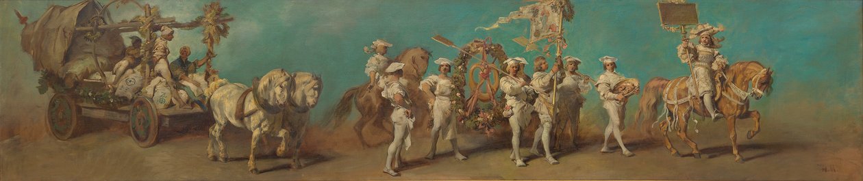 Esboço para o cortejo festivo de 1879 - Os moleiros e padeiros de Hans Makart