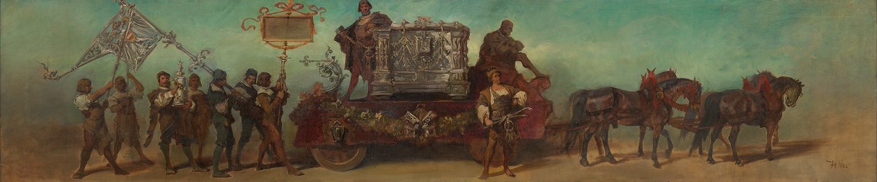 Esboço do desfile de 1879 — Os serralheiros de Hans Makart