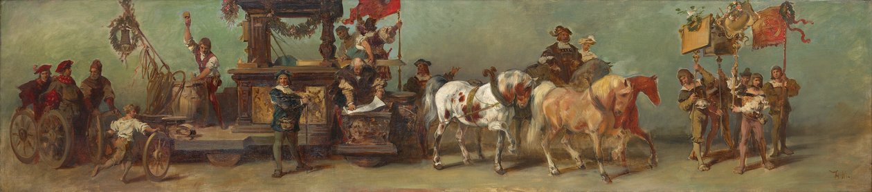 Projecto para o cortejo festivo de 1879 - Os carpinteiros, torneiros de madeira e tanoeiros de Hans Makart