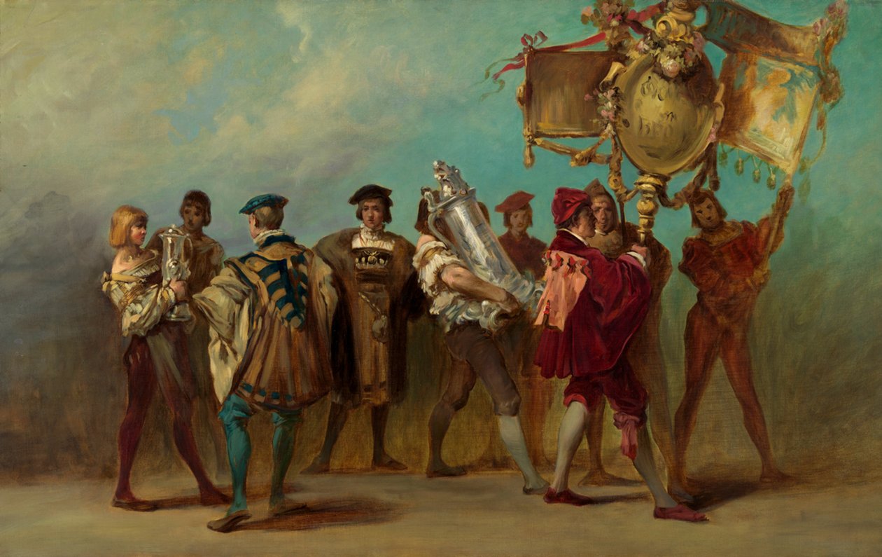 Projeto para o cortejo festivo de 1879 - gravadores e fundidores de bronze de Hans Makart