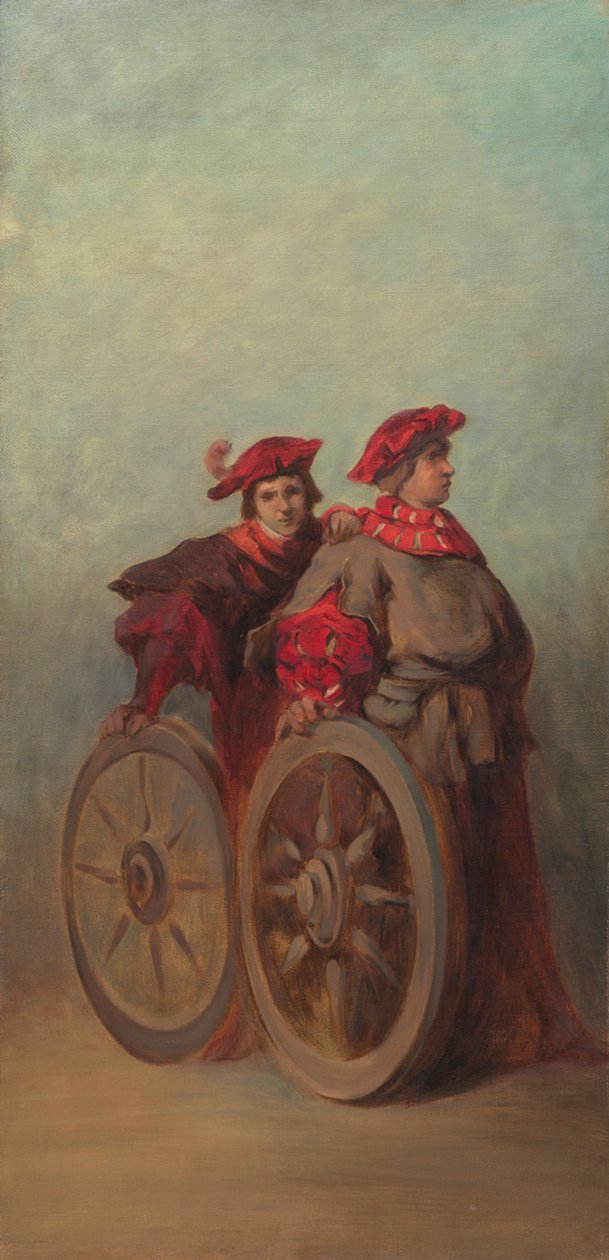 Projecto para o cortejo festivo de 1879 - Dois oficiais de Hans Makart