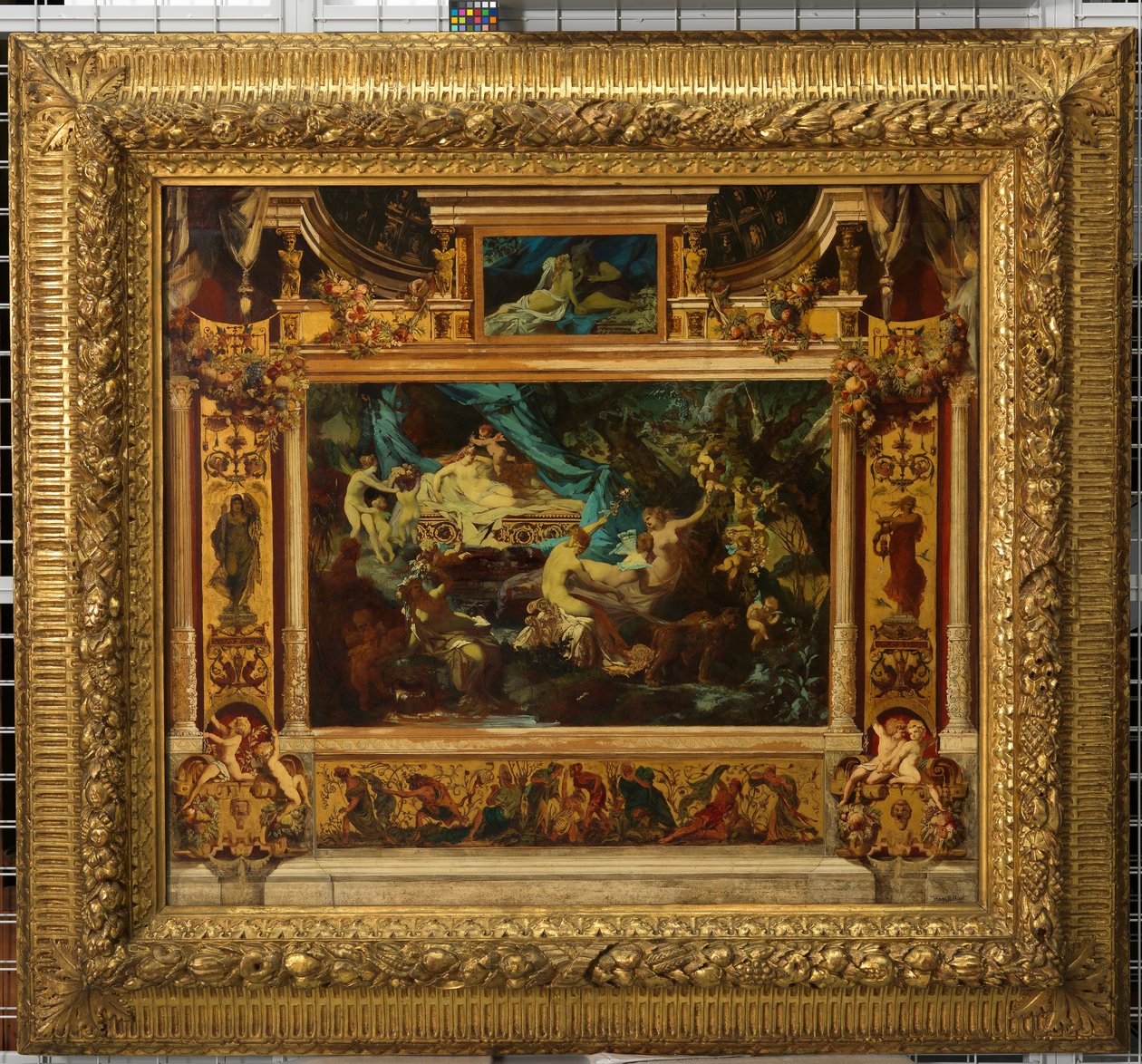Esboço do pano de palco do Teatro Municipal («Sonho de uma Noite de Verão») de Hans Makart