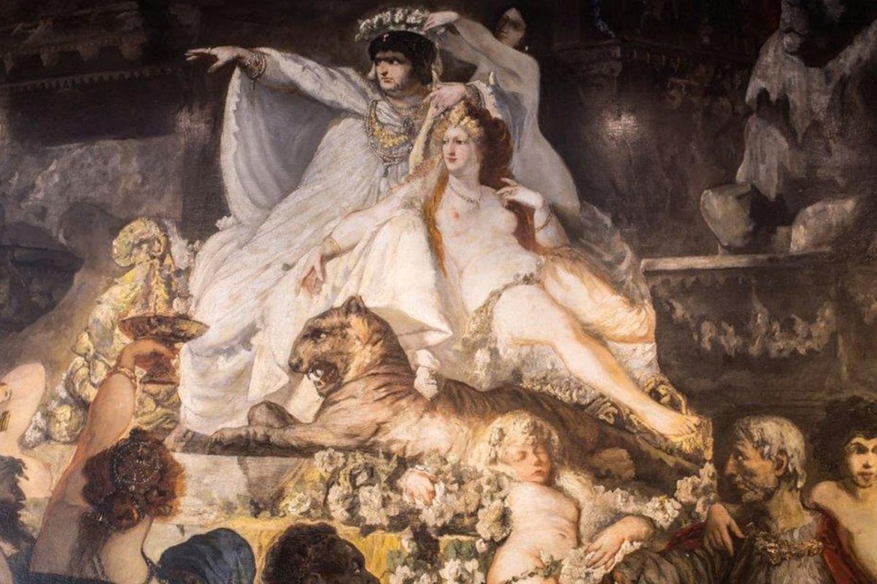 Alemão: Nero no incêndio de Roma de Hans Makart