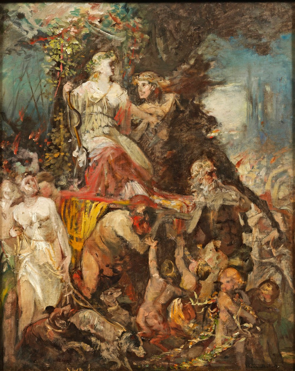 Hans Makart Cortejo triunfal de Diana com Baco de Hans Makart