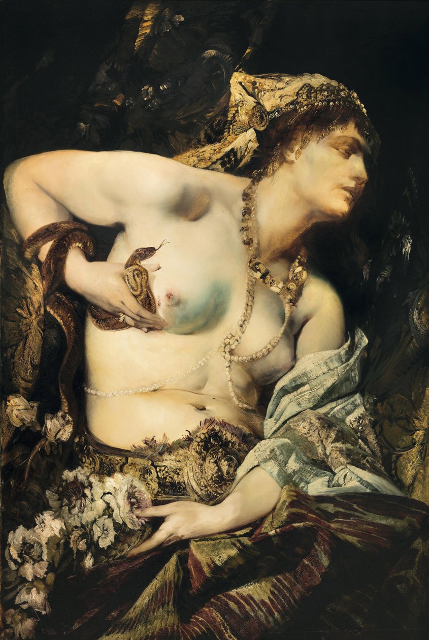 "La mort de Cleopatre" (A morte de Cleópatra) Peinture de Hans Makart (1840-1884) 1875 Coleção privee de Hans Makart