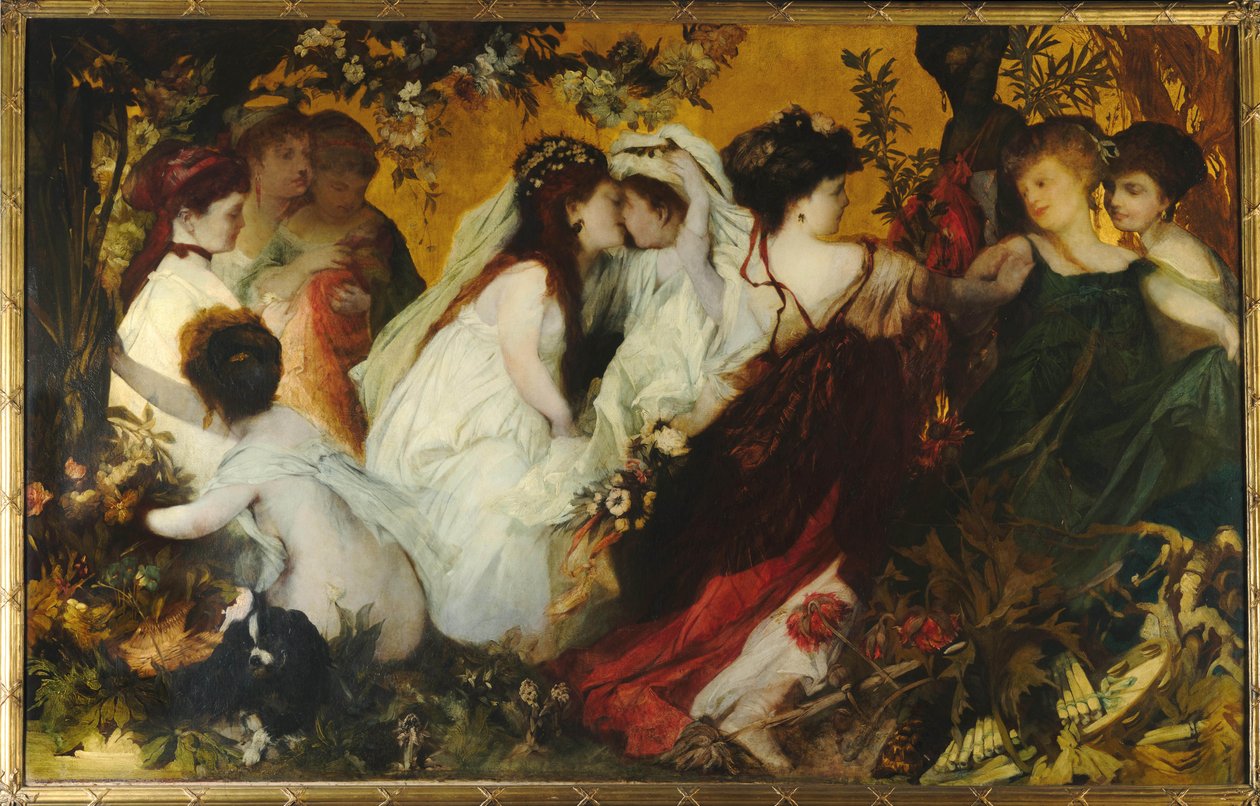 Modern Amoretti, Tríptico, painel direito, 1868. de Hans Makart
