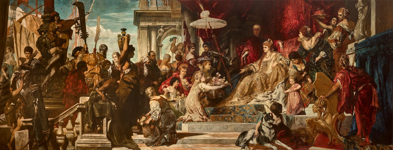 Venedig homenageia Caterina Cornaro de Hans Makart