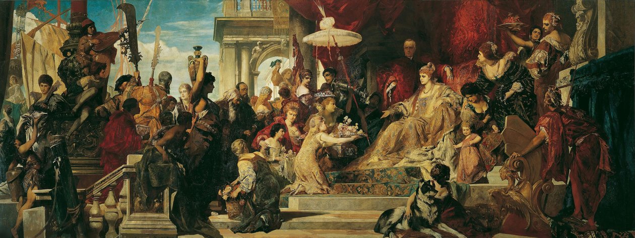 Veneza presta homenagem a Caterina Cornaro de Hans Makart