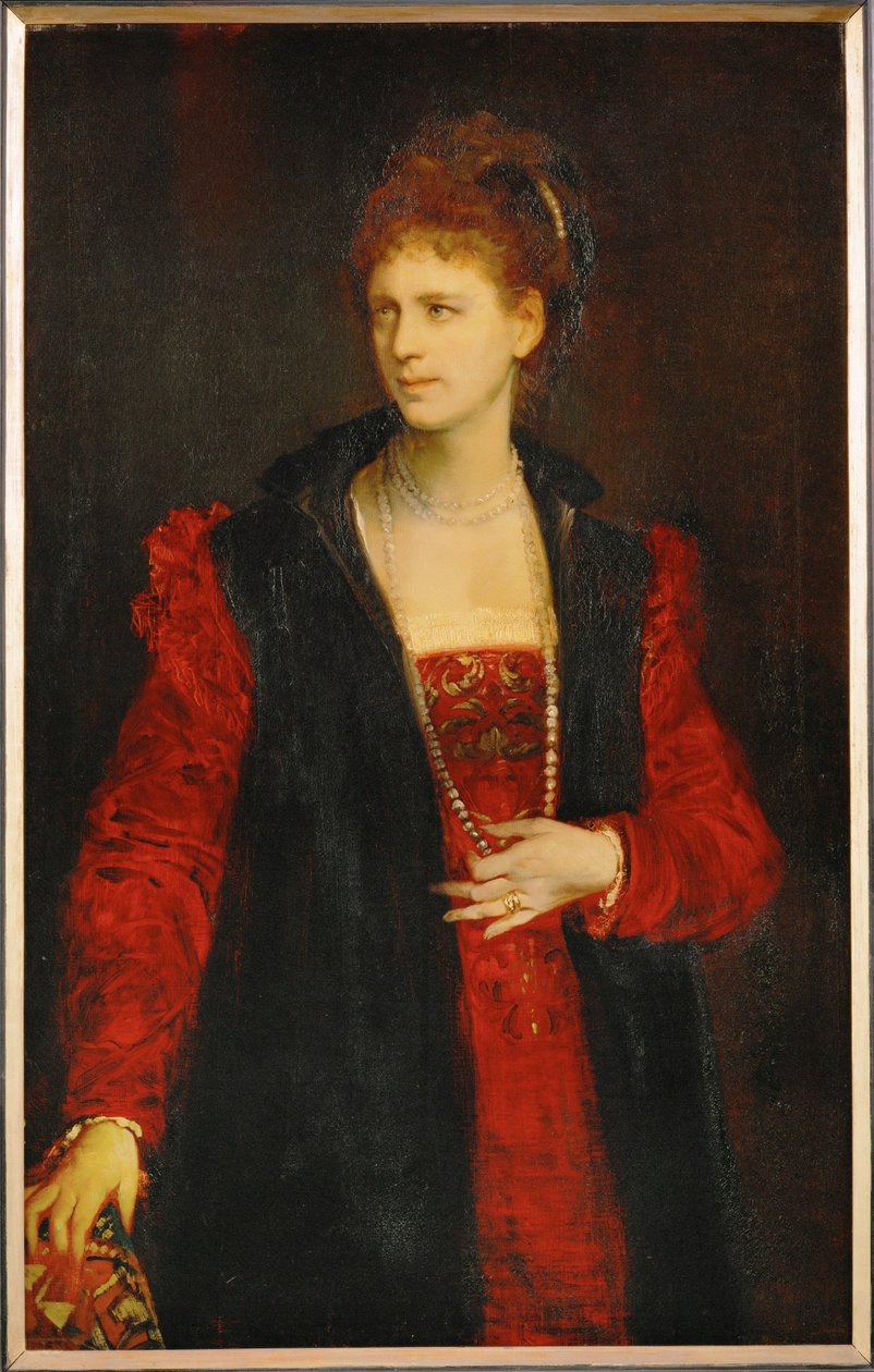 Zerline Gabillon, atriz do Burgtheater de Viena ... (pintura sobre tela) de Hans Makart