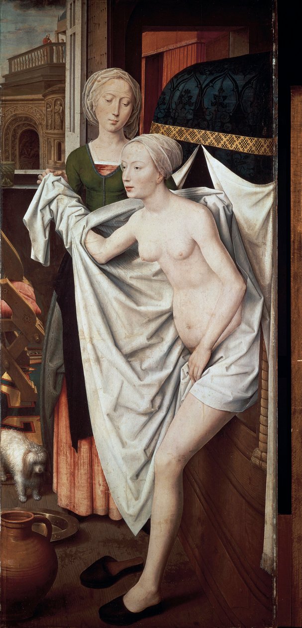 Bathsheba no seu banho, c.1485 (pintura) de Hans Memling