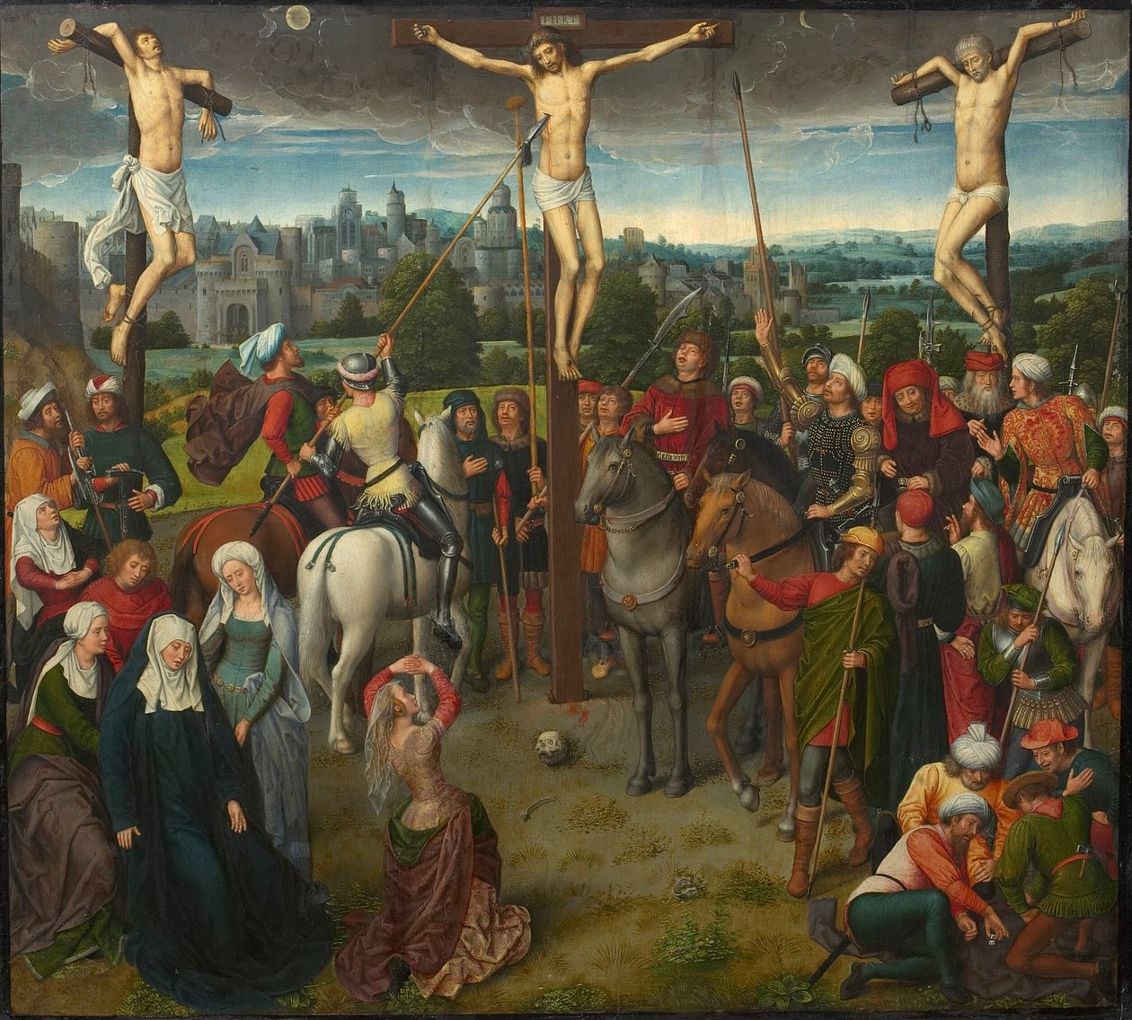 Tríptico do Calvário, painel central, década de 1480. de Hans Memling