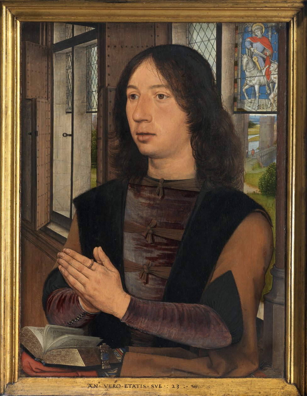 Detalhe do Díptico de Maarten van Nieuwenhove de Hans Memling