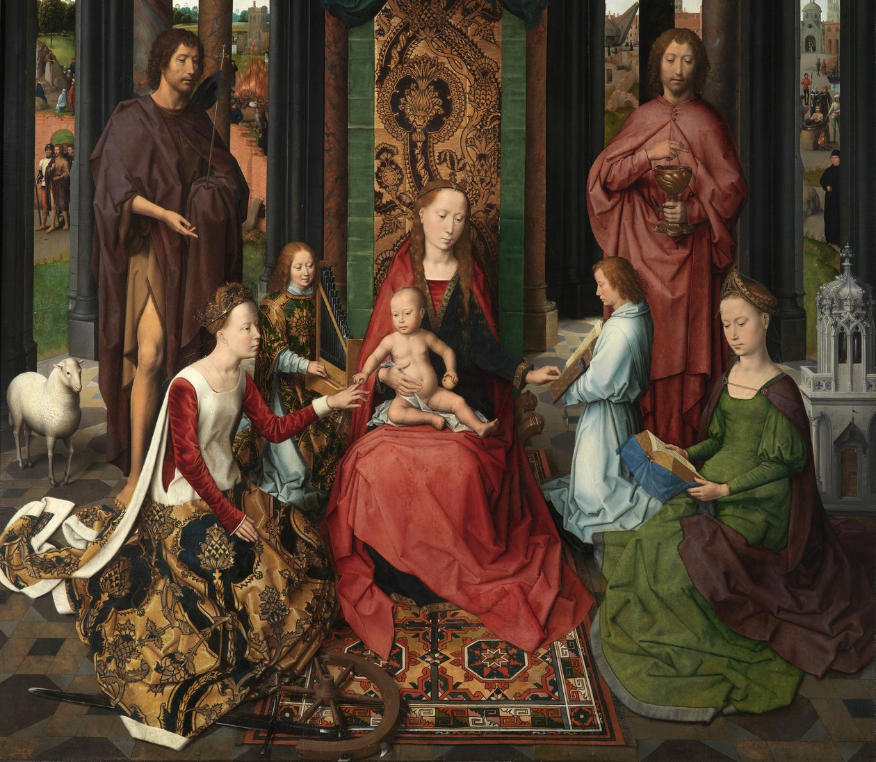Detalhe do painel central do Tríptico de São João Baptista e São João Evangelista de Hans Memling