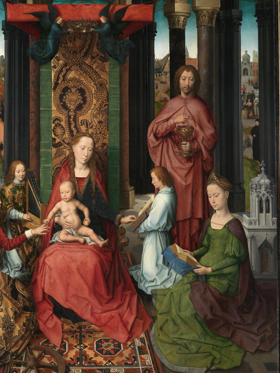 Detalhe do painel central do Tríptico de São João Baptista e São João Evangelista de Hans Memling