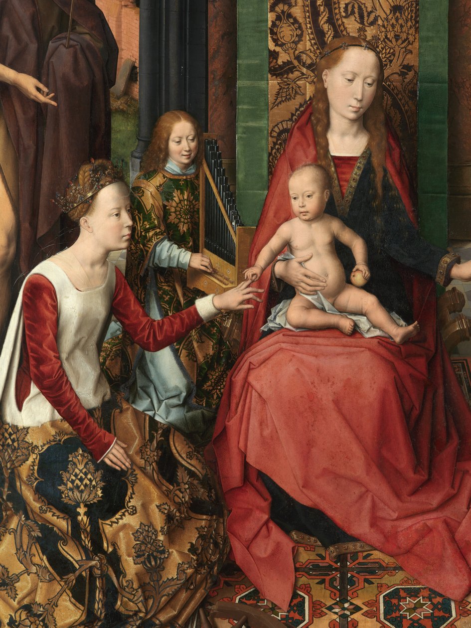 Detalhe do painel central do Tríptico de São João Baptista e São João Evangelista de Hans Memling