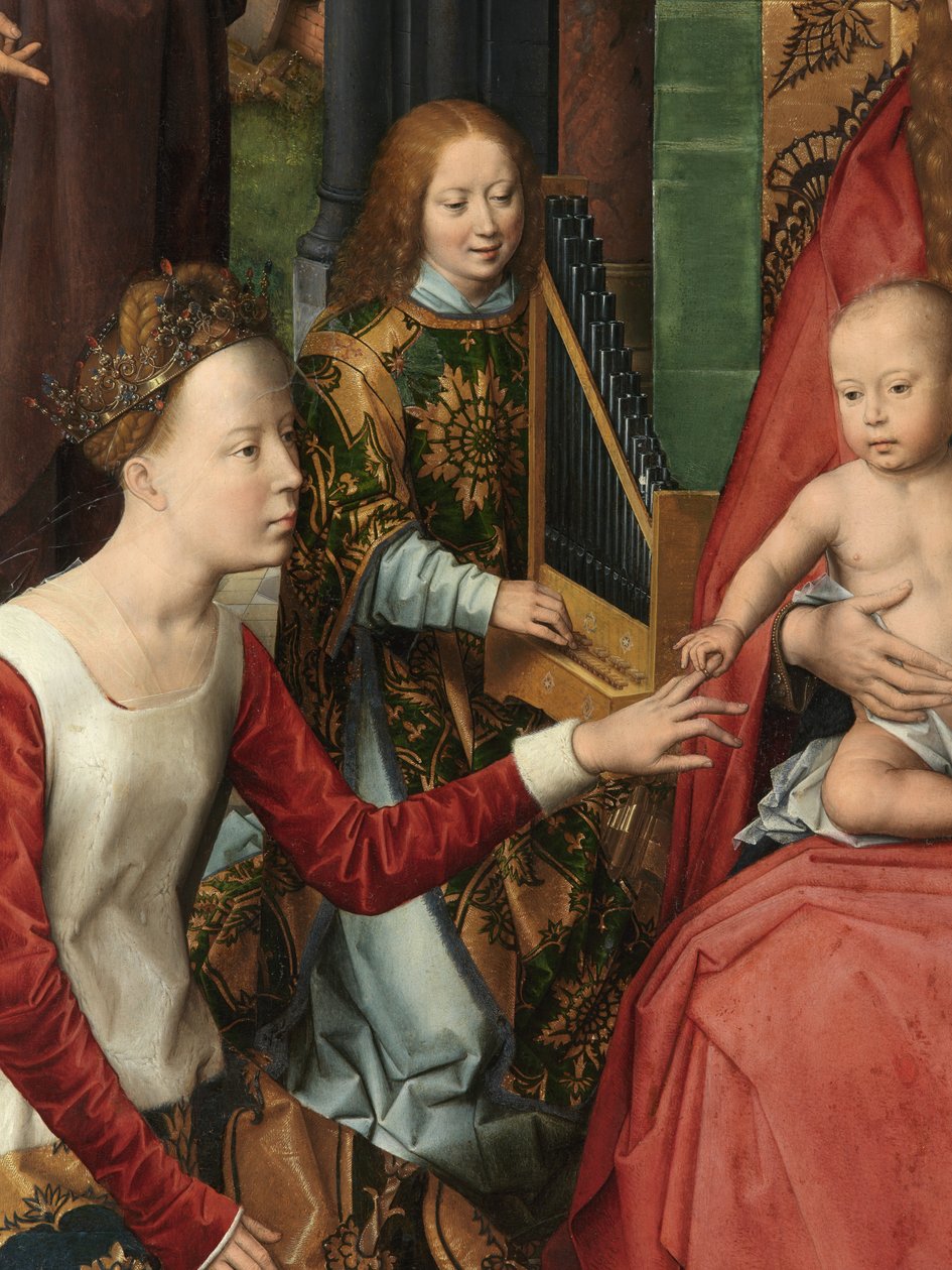 Detalhe do painel central do Tríptico de São João Baptista e São João Evangelista de Hans Memling