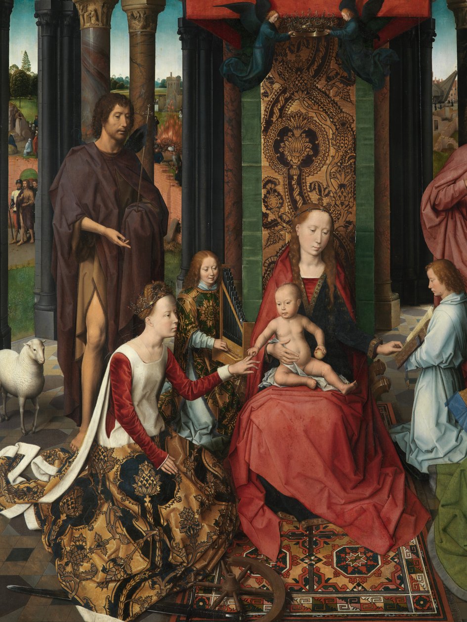Detalhe do painel central do Tríptico de São João Baptista e São João Evangelista de Hans Memling