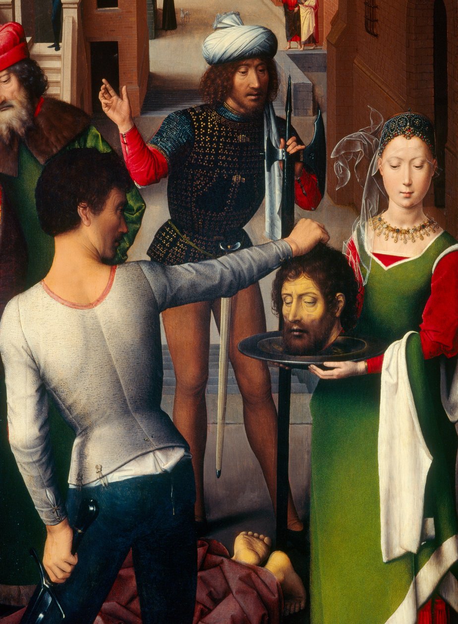 Detalhe do painel esquerdo do Tríptico de São João Baptista e São João Evangelista de Hans Memling